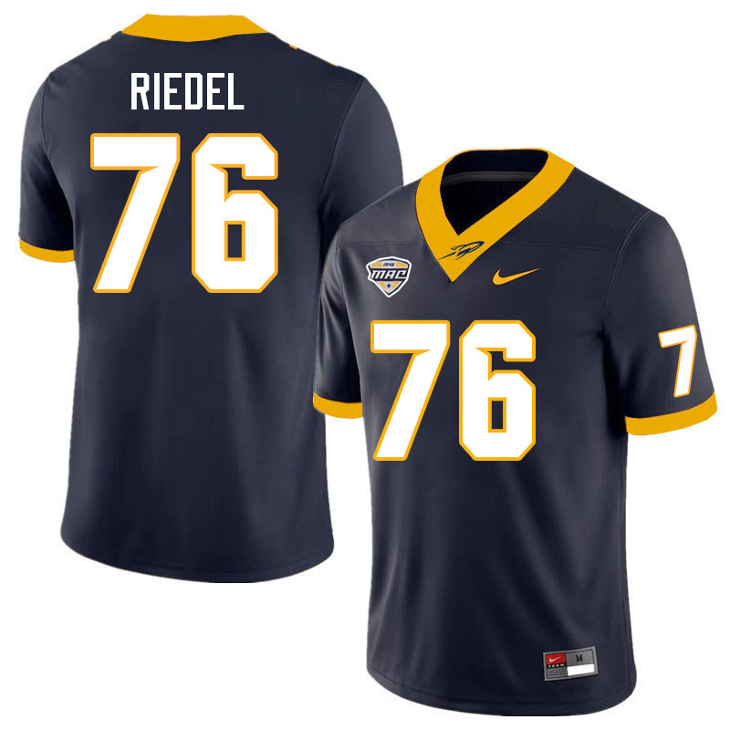 Toledo Rockets #76 Chase Riedel College Football Jerseys Stitched Sale-Navy